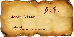 Janki Vitus névjegykártya